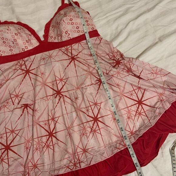 RAMPAGE ADJUSTABLE strap pink & red nightgown lingerie size X-Large - Picture 6 of 7